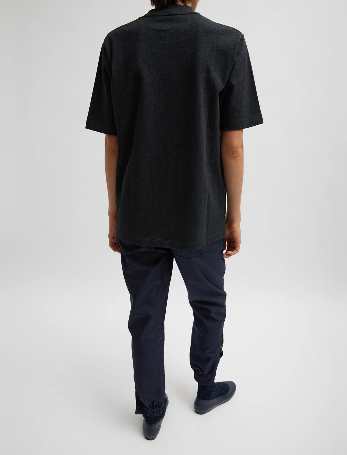 TIBI Perfect Unisex T-Shirt in Charcoal Grey
