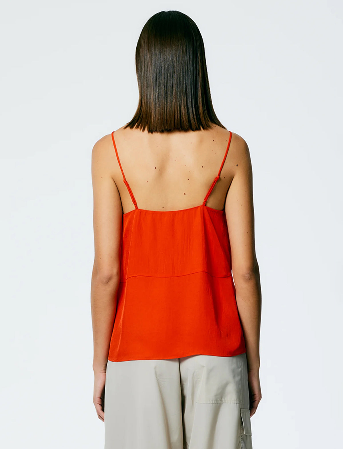 TIBI The Slip Cami Top In Red