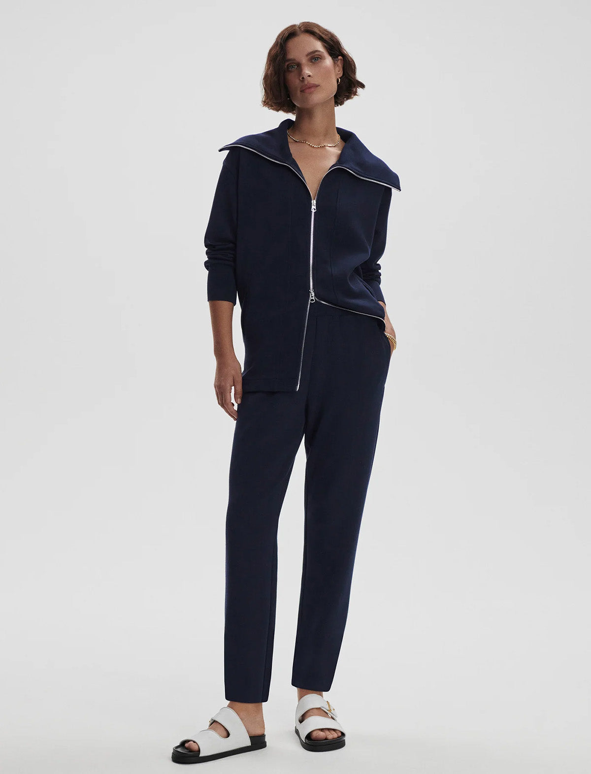 VARLEY Raleigh Zip-Through Sweat in Navy