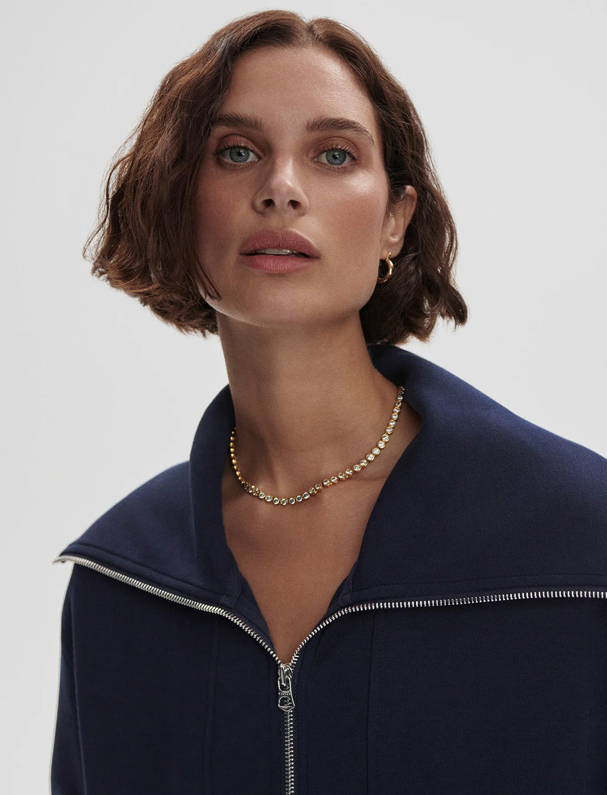 VARLEY Raleigh Zip-Through Sweat in Navy