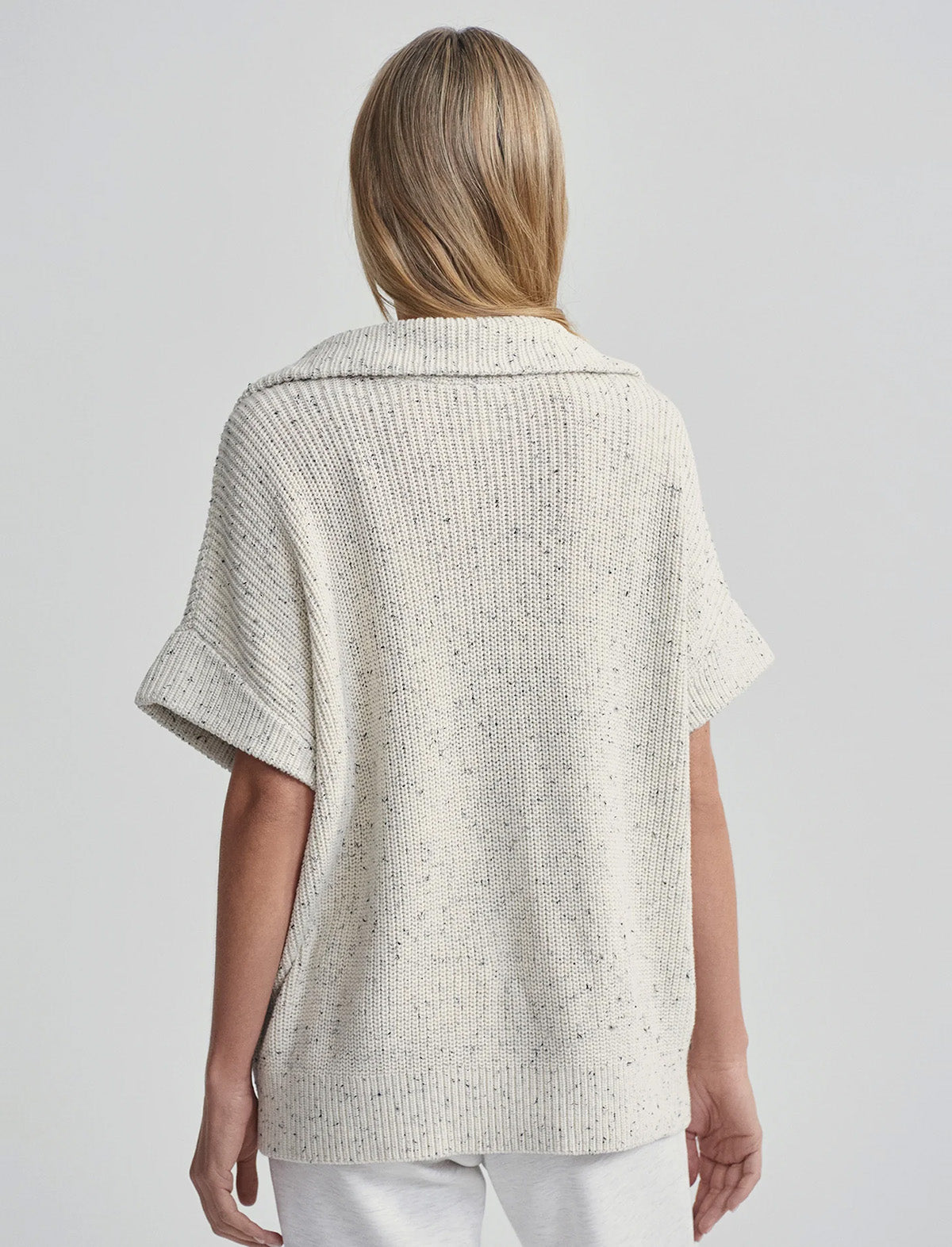 VARLEY Reagan Drop Sleeve Sweater in Vaporous Grey Fleck