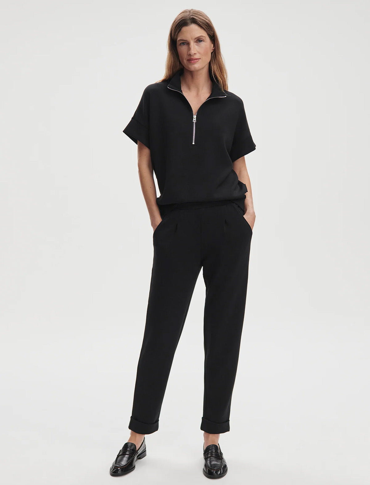 VARLEY Ritchie Short Sleeve Sweat in Black