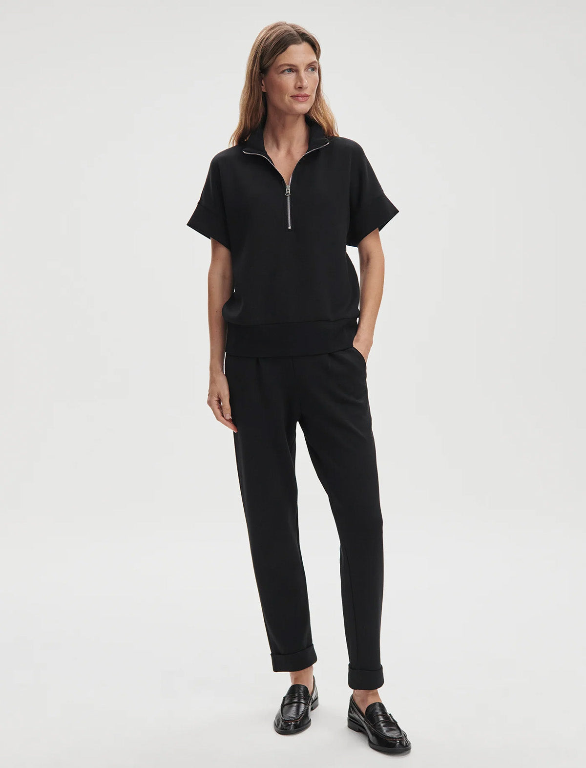 VARLEY Ritchie Short Sleeve Sweat in Black