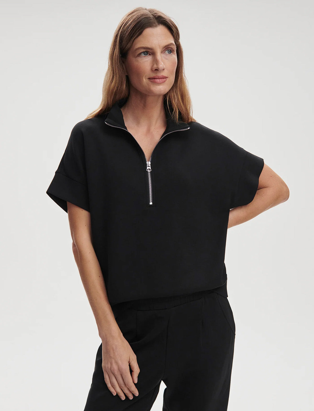 VARLEY Ritchie Short Sleeve Sweat in Black