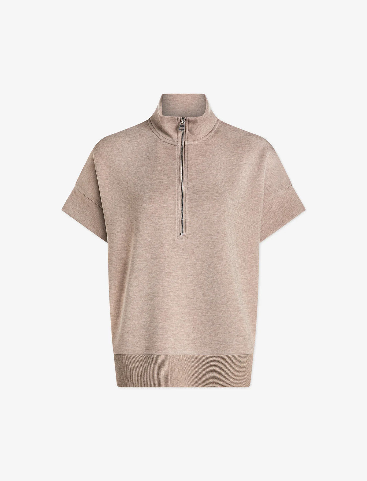 VARLEY Ritchie Short Sleeve Sweat in Taupe Marl