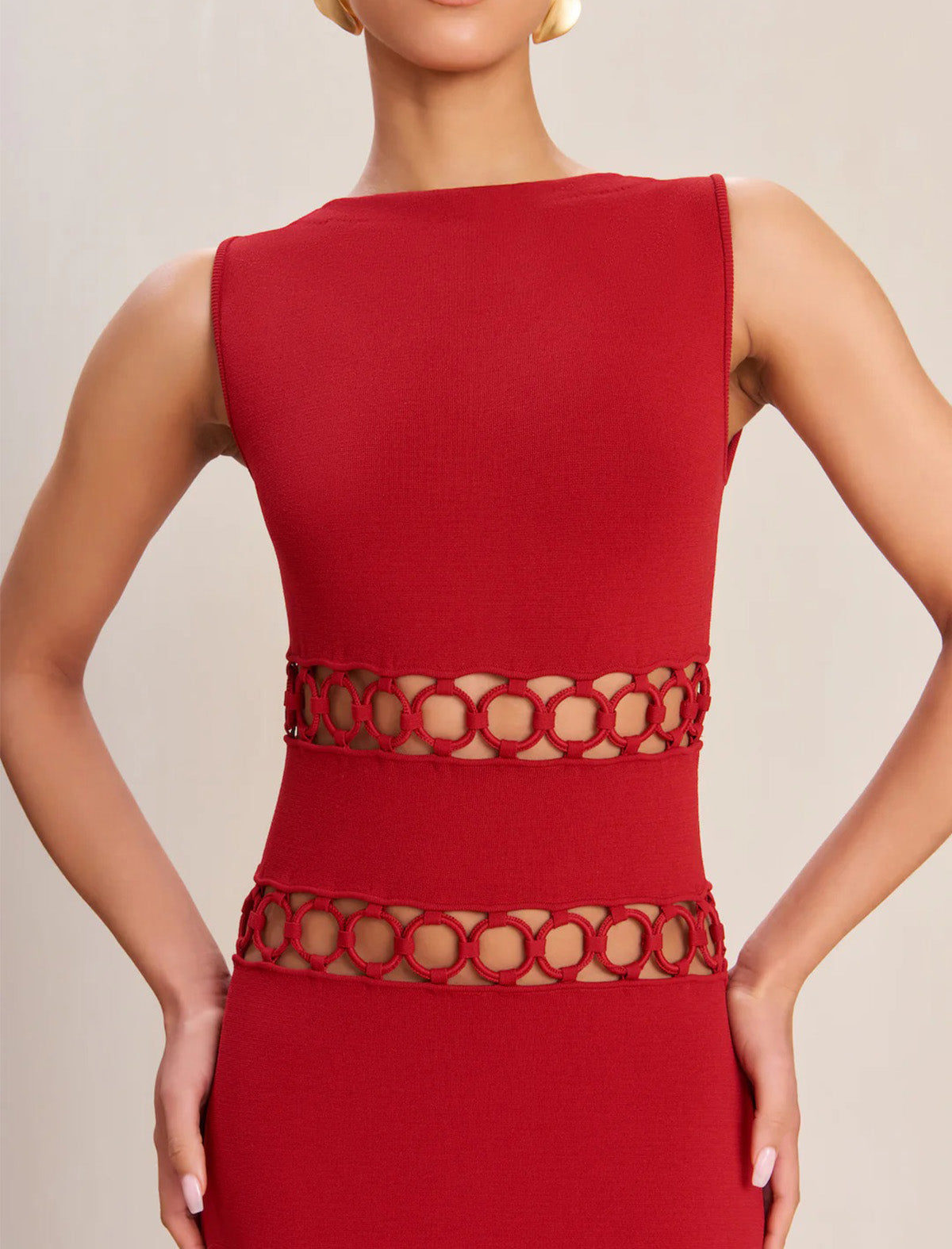 CULT GAIA River Knit Dress In Merlot