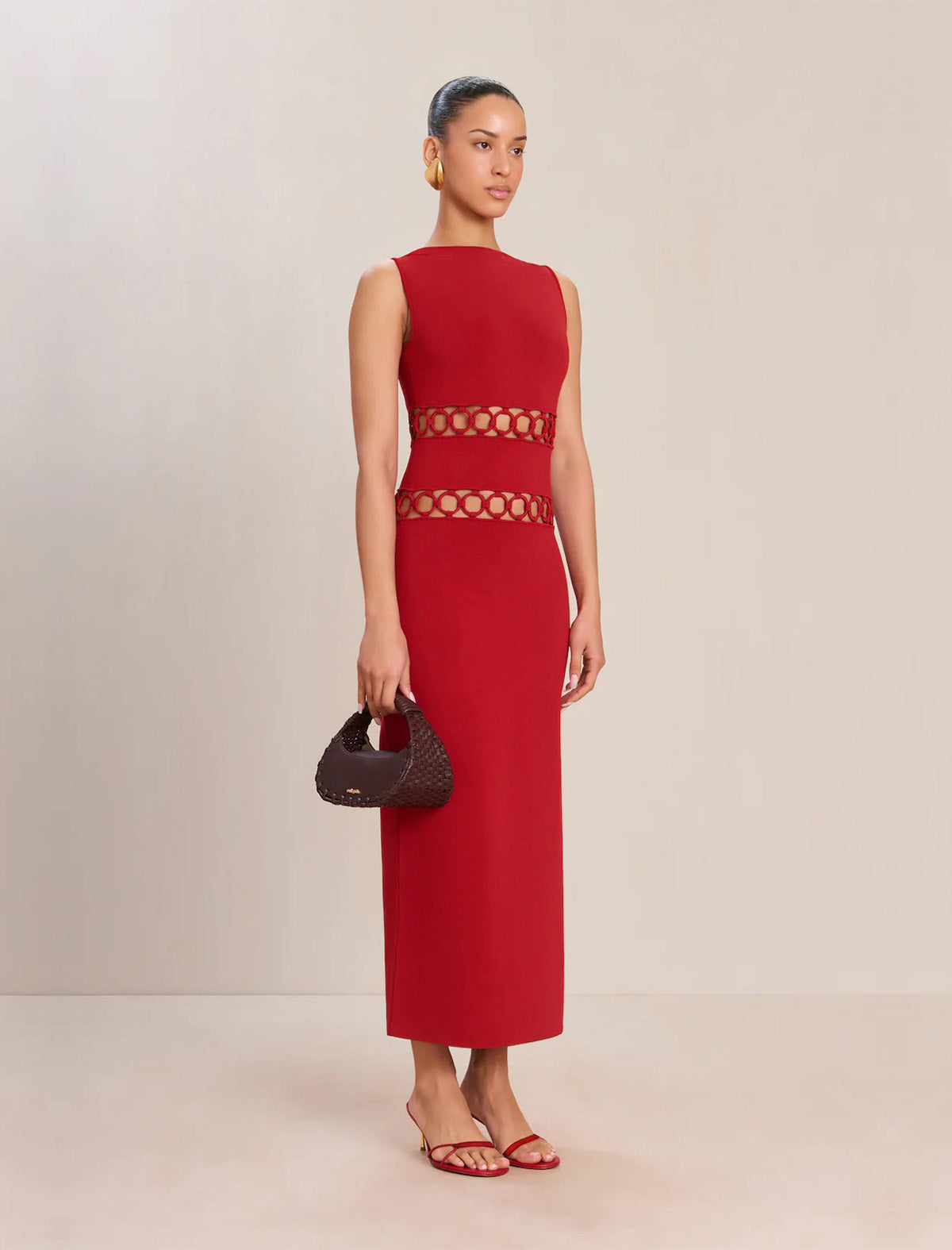 CULT GAIA River Knit Dress In Merlot