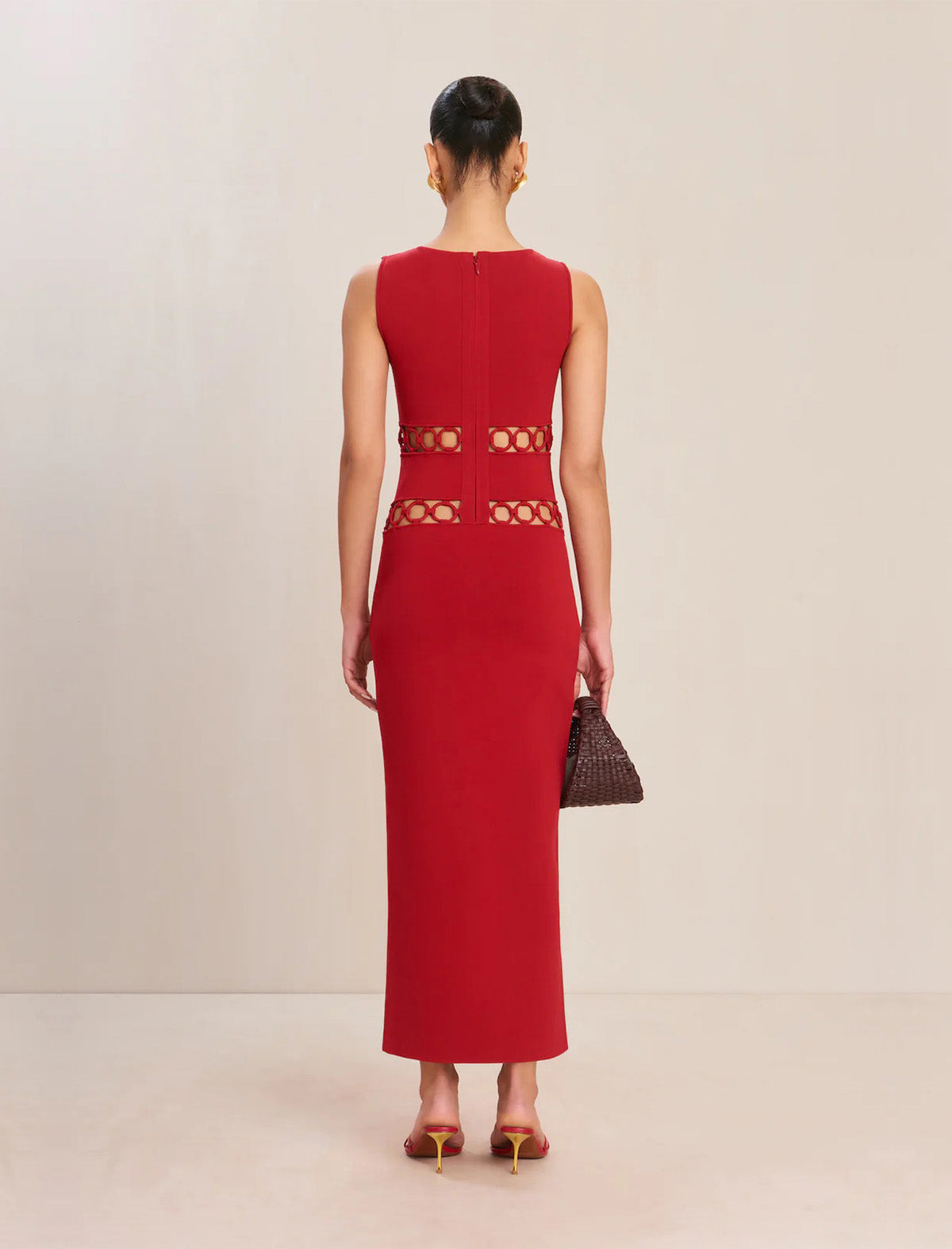 CULT GAIA River Knit Dress In Merlot