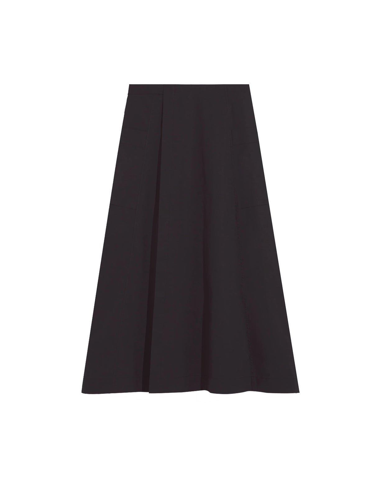 PROENZA SCHOULER WHITE LABEL Soft Poplin Wrap Skirt in Black