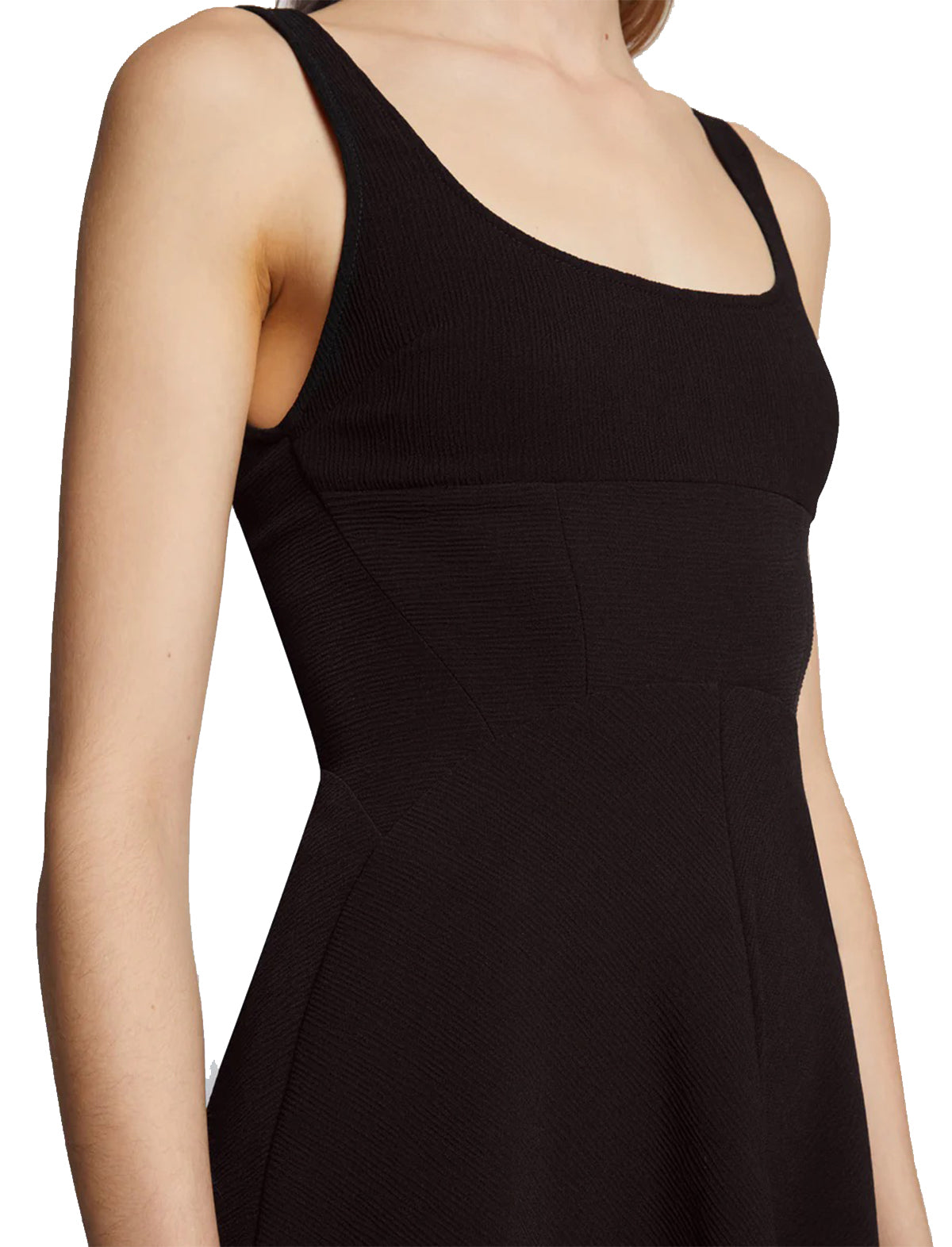 PROENZA SCHOULER WHITE LABEL Barre Aymmetrical Knit Dress in Black