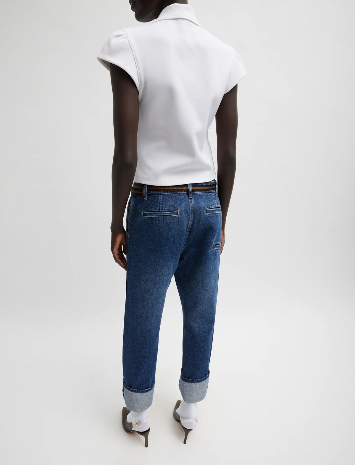 TIBI Selvage Denim Alec Slouch Jean in Dark Denim