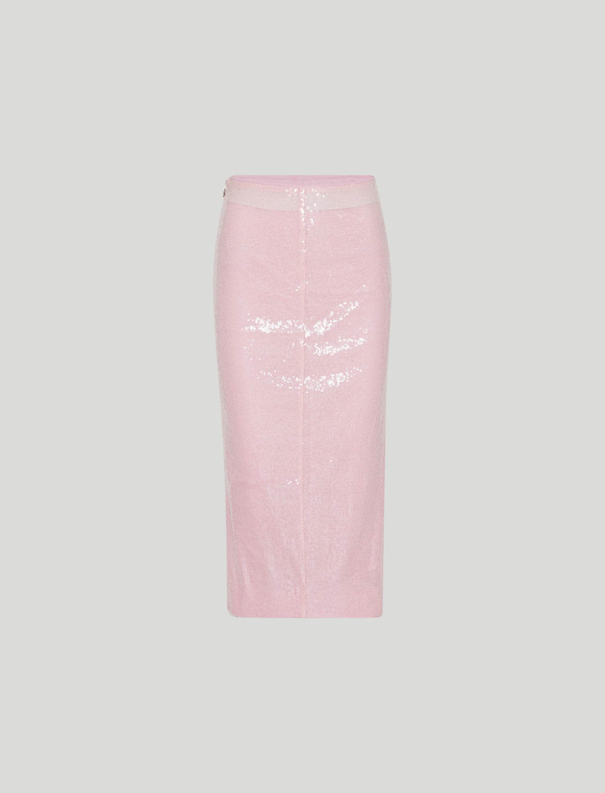 ROTATE BIRGER CHRISTENSEN Sequin Midi Pencil Skirt in Orchid Pink