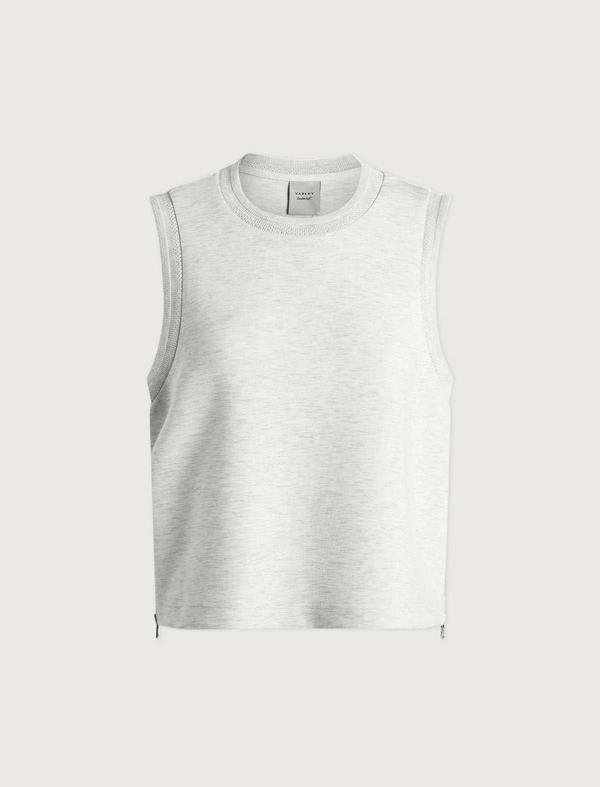 VARLEY Shea Crop Tank in Ivory Marl