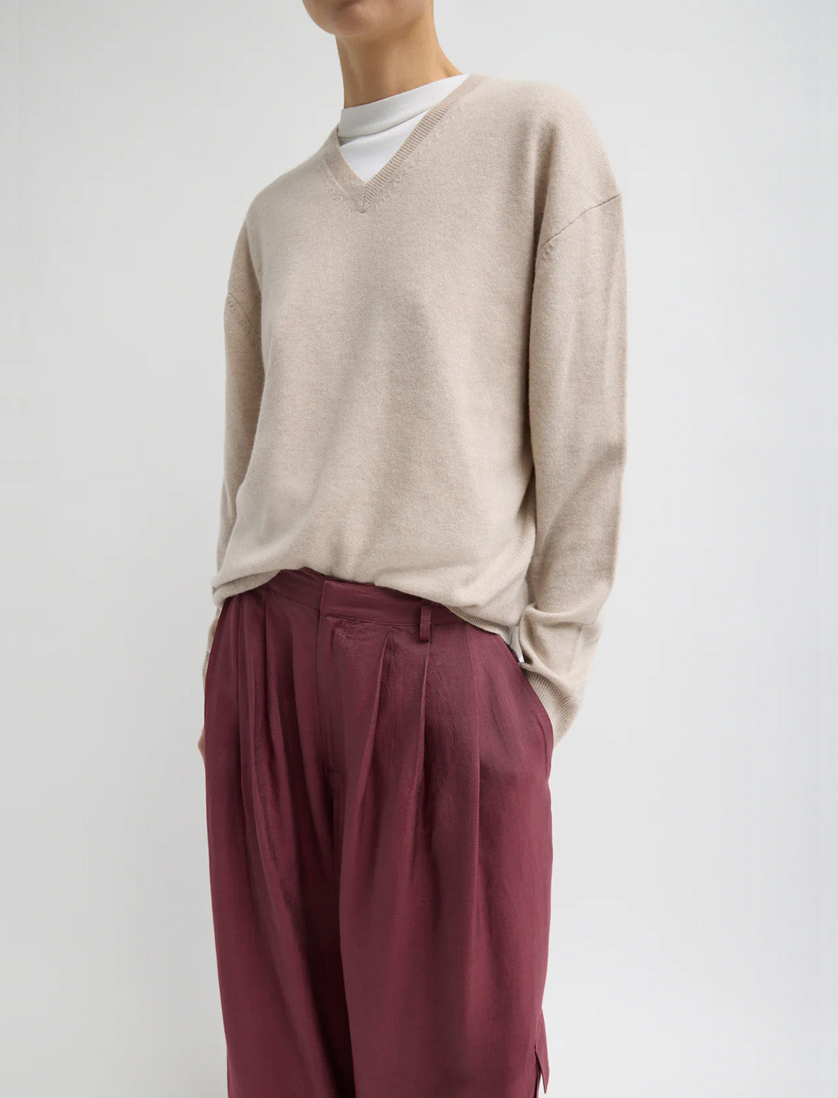 TIBI Silk Voile Cargo Triple Pleat Pant in Light Mulberry