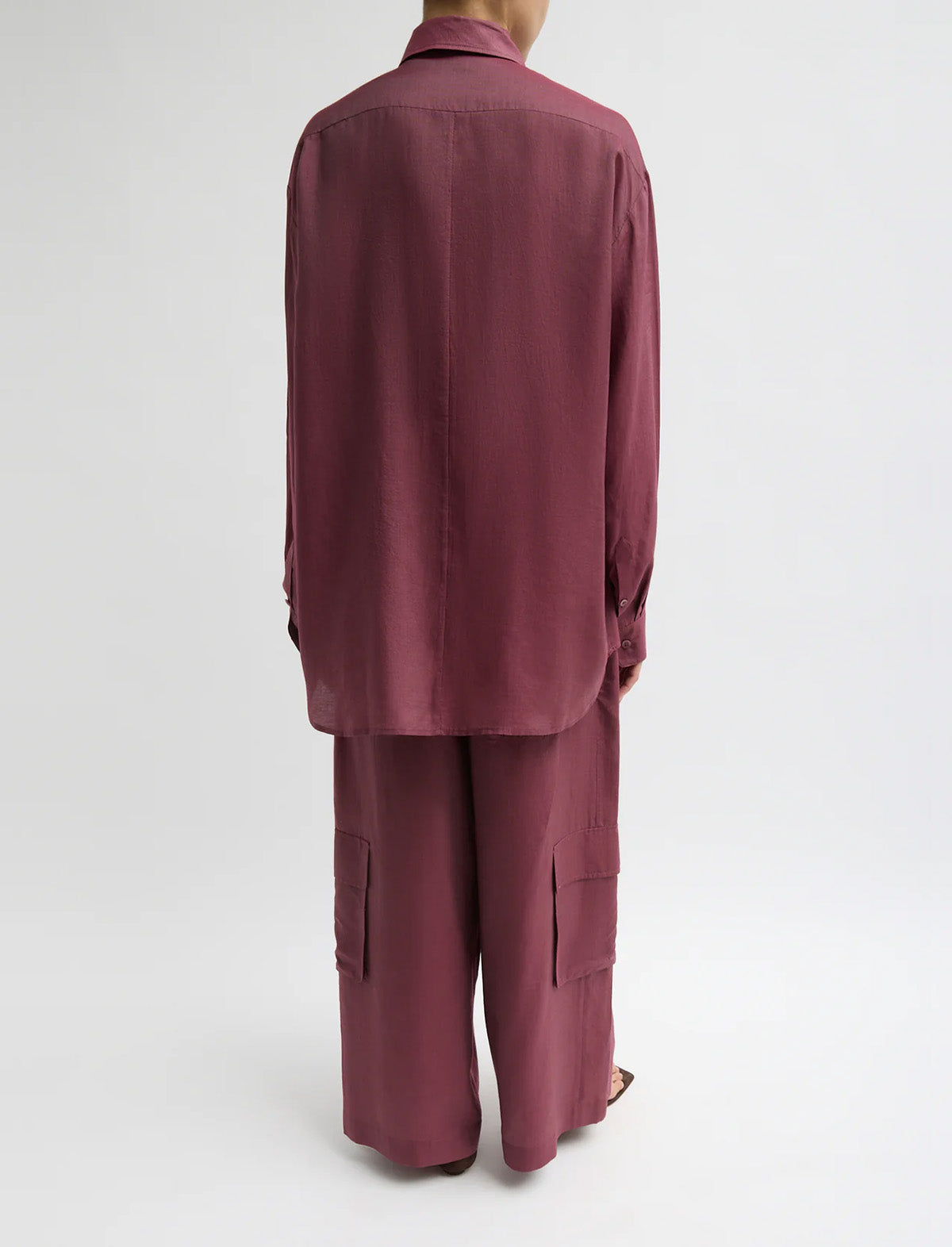 TIBI Silk Voile Cargo Triple Pleat Pant in Light Mulberry