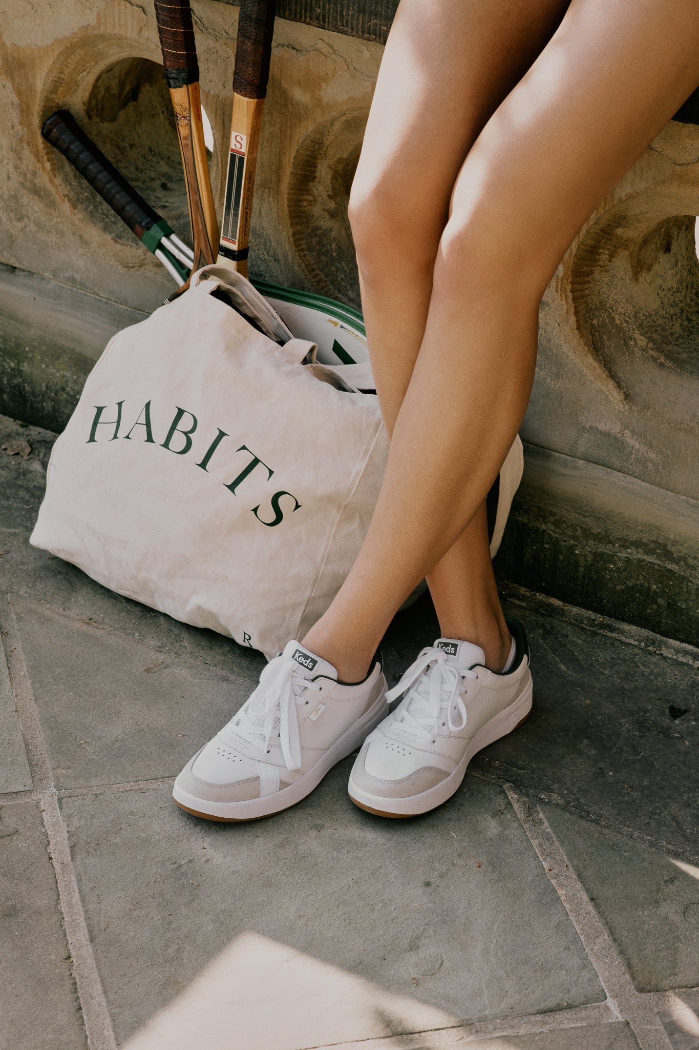 RECREATIONAL HABITS X KEDS Court Sneakers in White