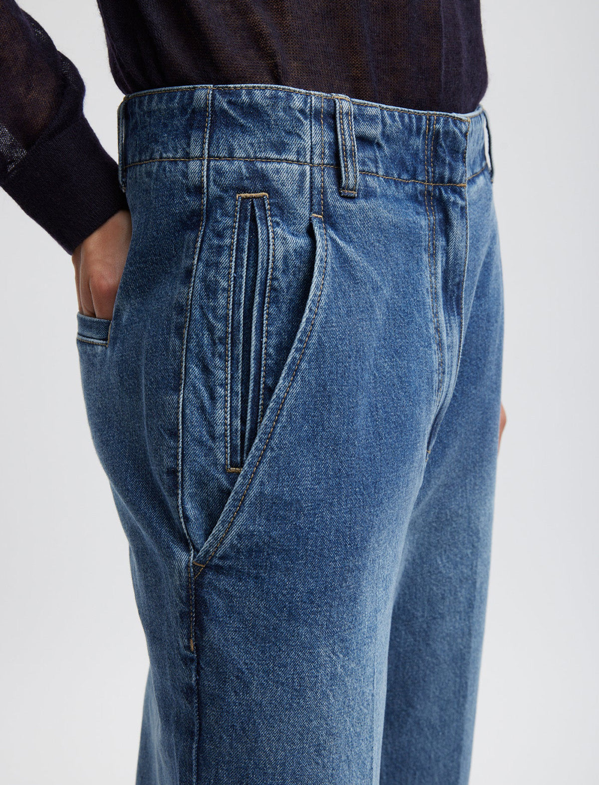 TIBI Spring Denim Barry Jean in Classic Blue