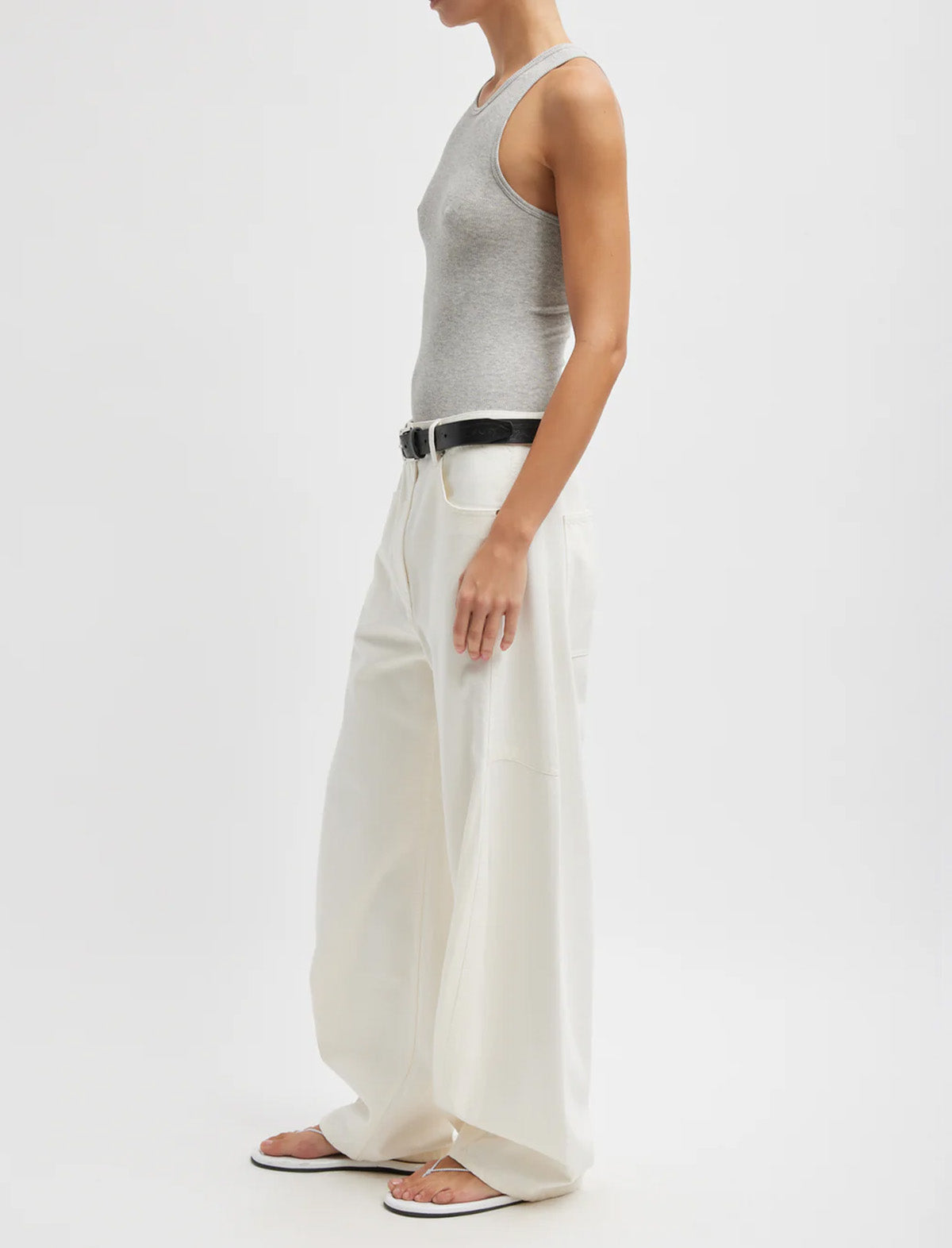 TIBI Spring Denim Sid Jean in White