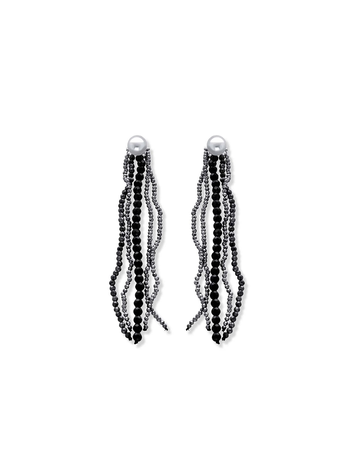 BEAUFILLE Strand Earrings in Black