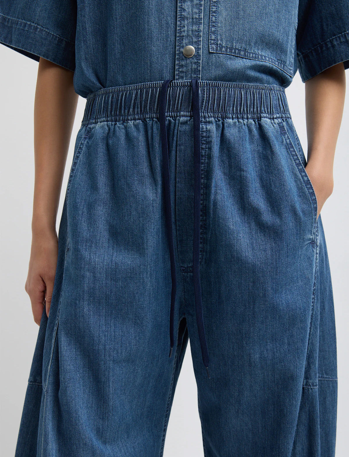 TIBI Summer Denim Classic Wash Winslow Pant in Classic Blue