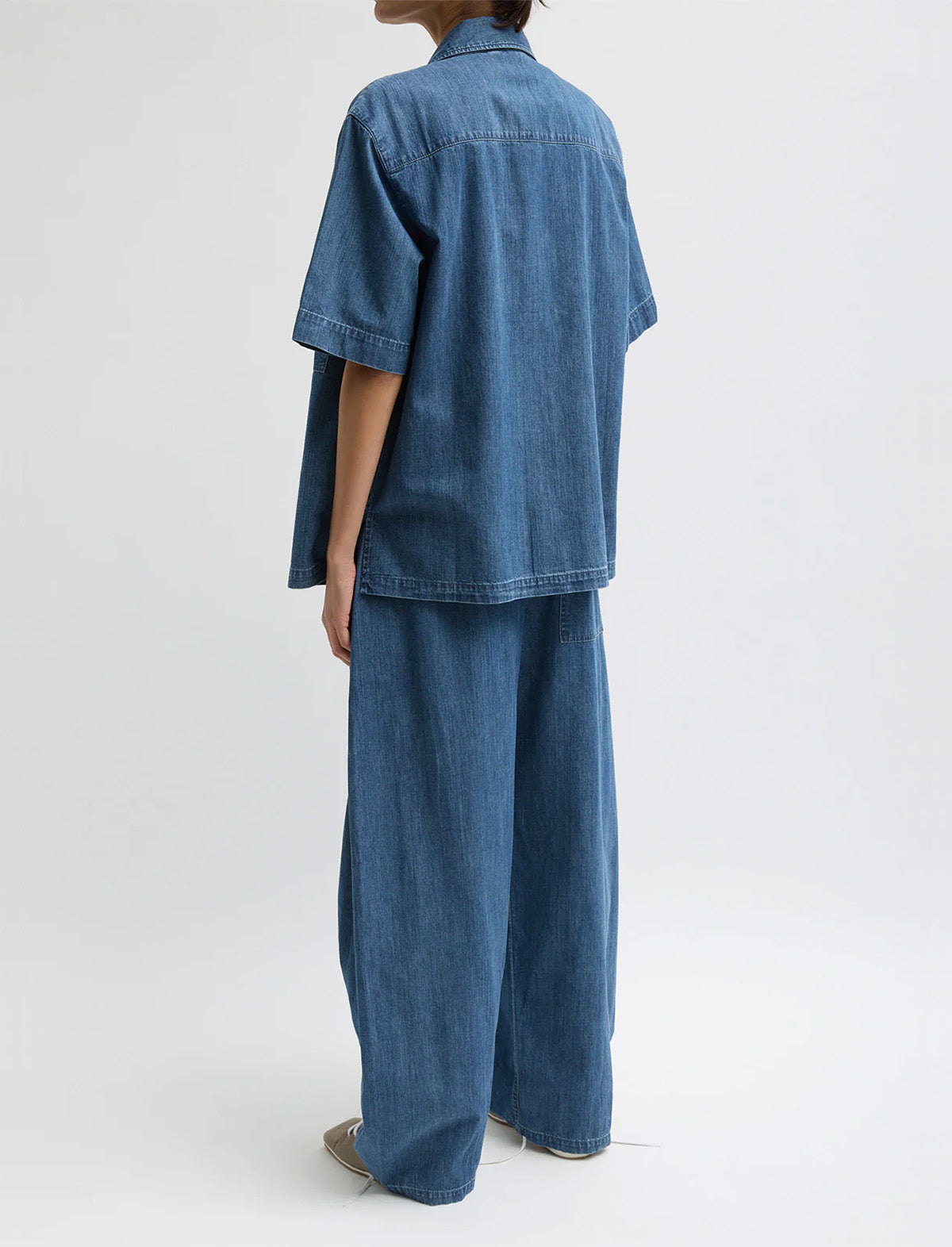 TIBI Summer Denim Classic Wash Winslow Pant in Classic Blue