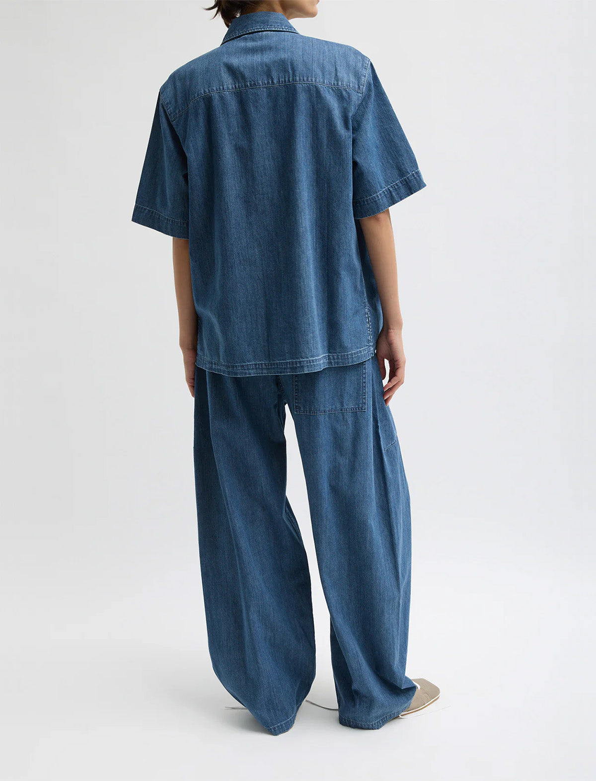 TIBI Summer Denim Classic Wash Winslow Pant in Classic Blue