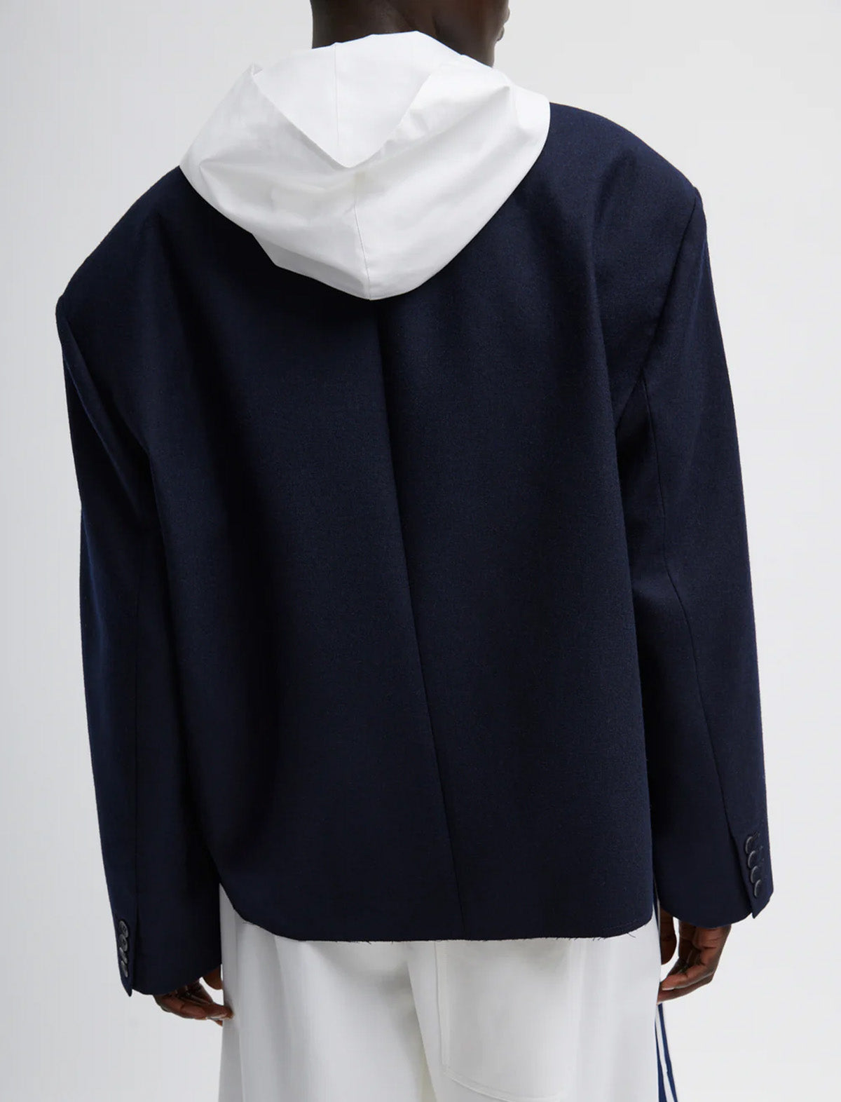 TIBI Superfine Wool Flannel Rene Blazer in Navy