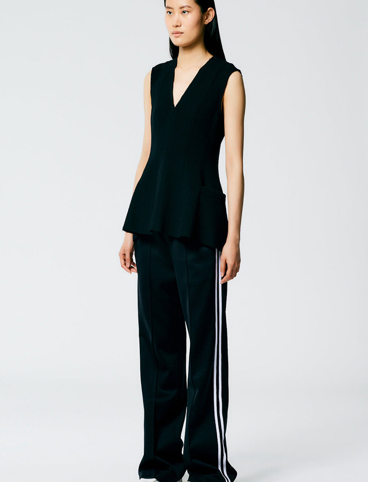 TIBI Active Knit Scottie Jogger in Black