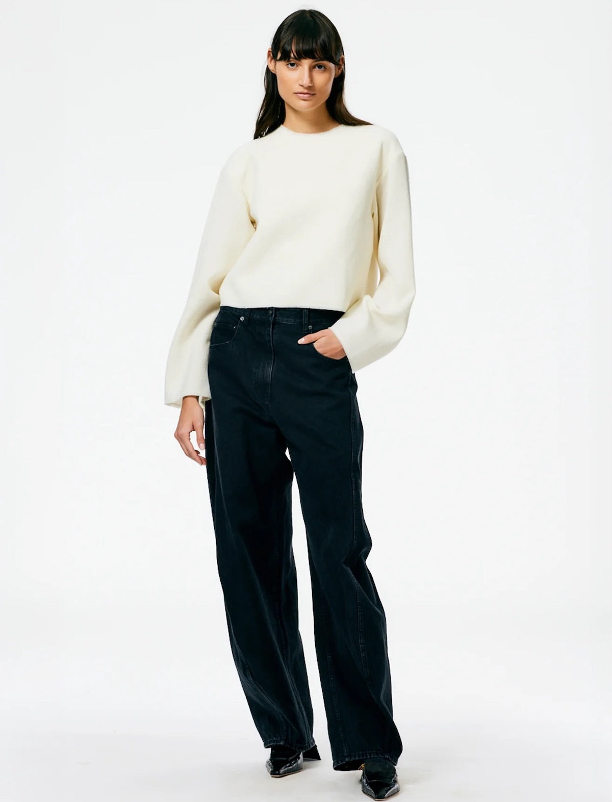 TIBI Denim Sid Jeans in Black - Petite