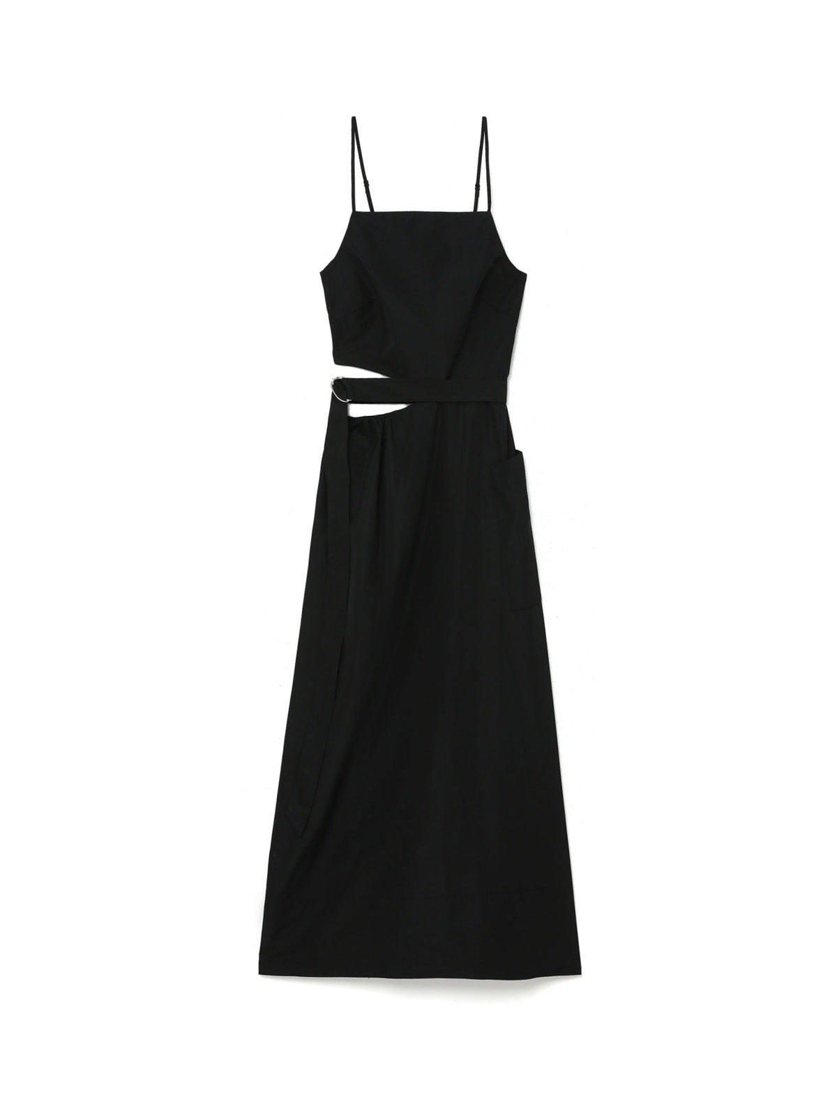 TIBI Italian Sporty Nylon Strappy Cut-Out Dress In Black