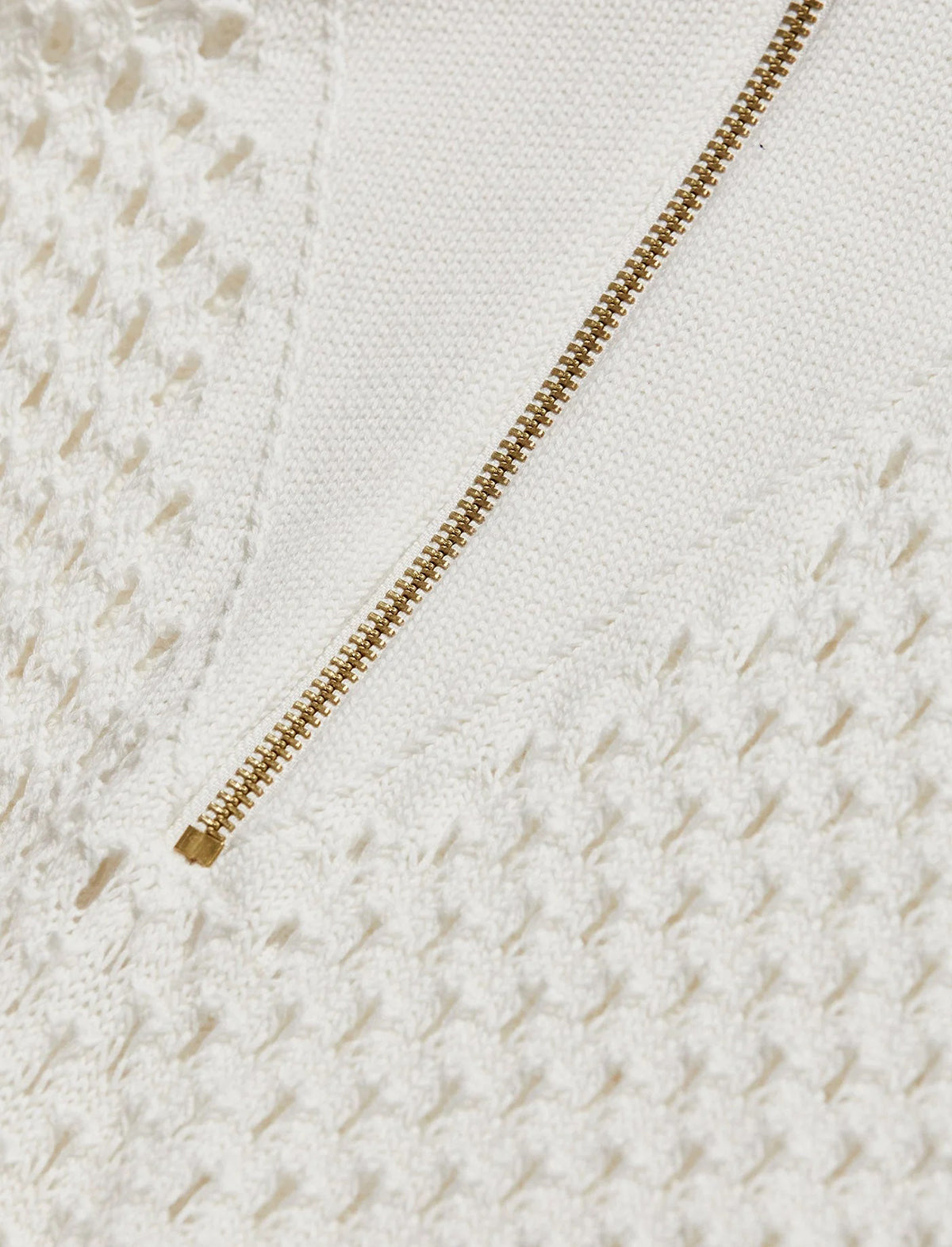 VARLEY Teagan Boxy Knit Polo Sweater In White