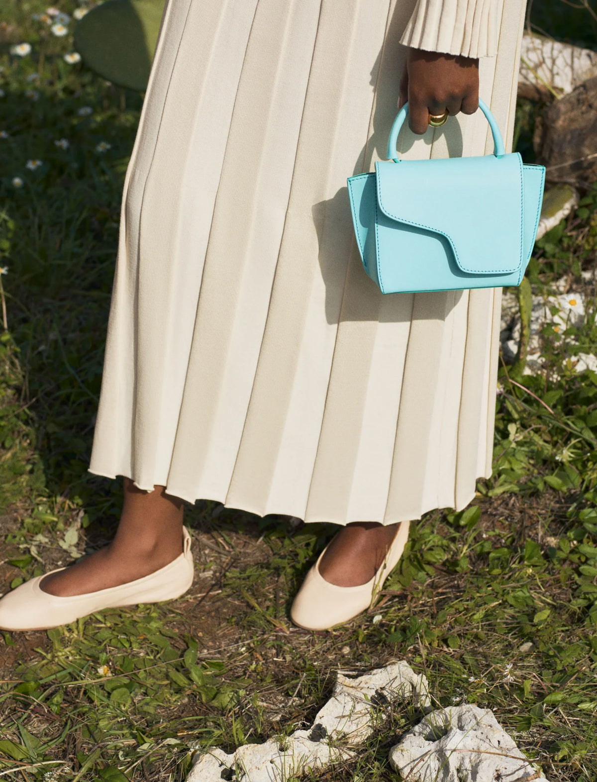 ATP Atelier Teano Nappa Ballet Flats in Limestone