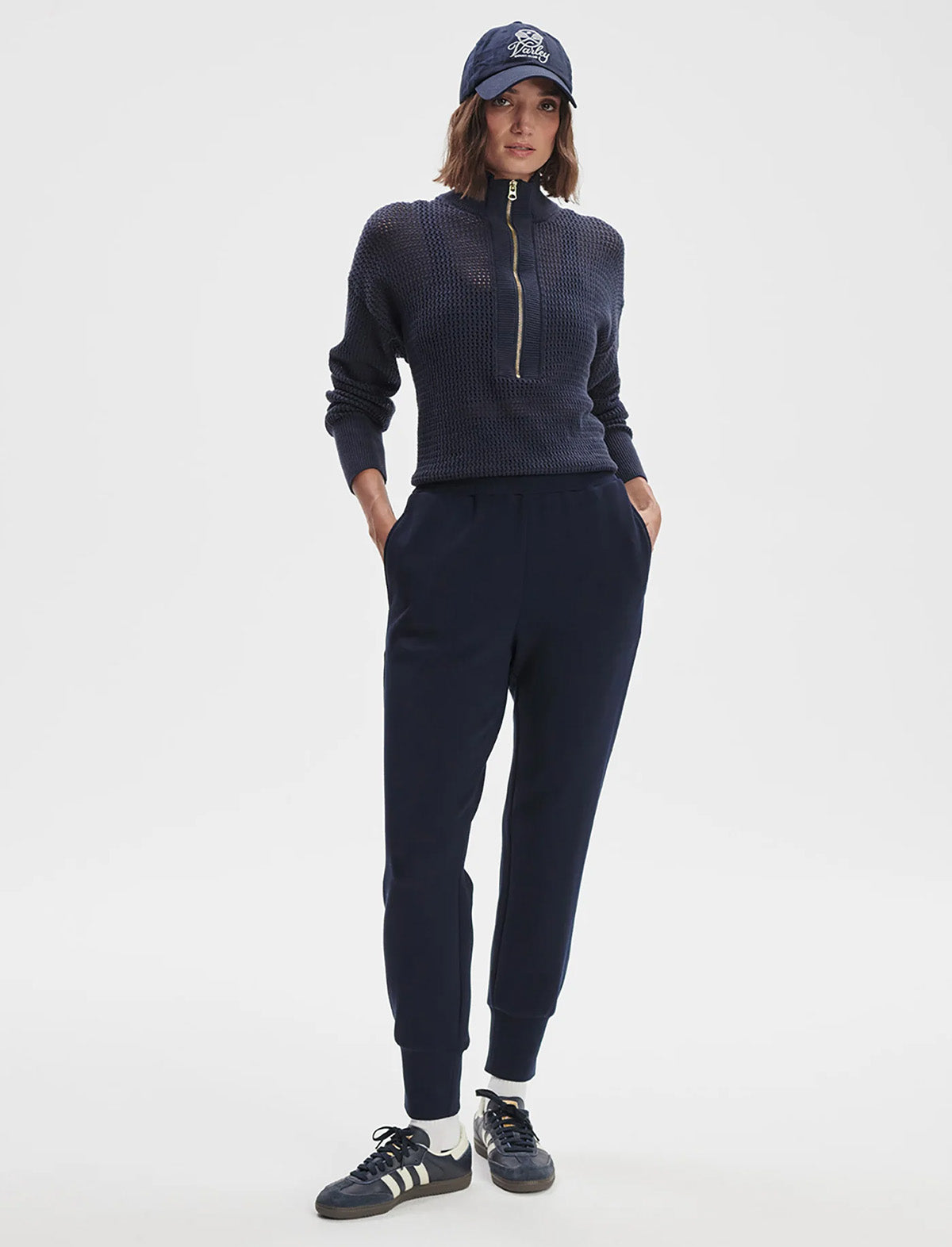 VARLEY The Slim Cuff Pant 25" in Navy