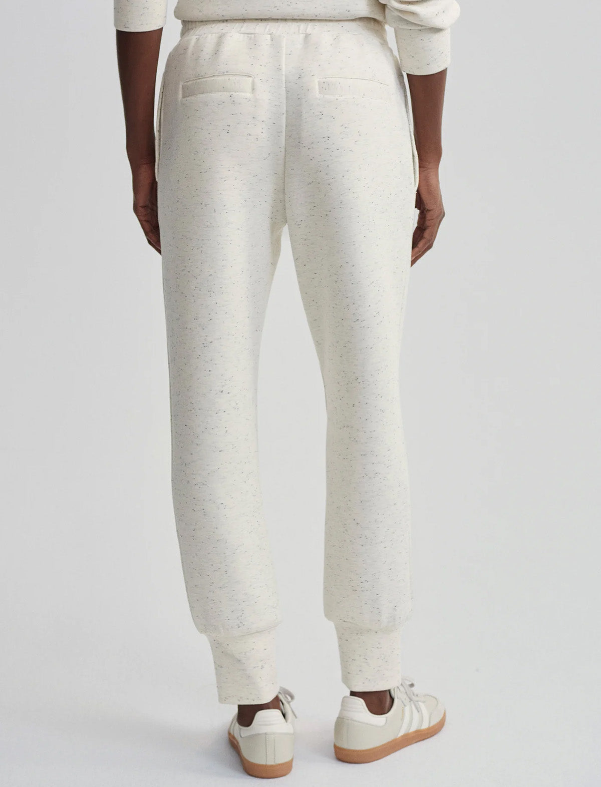 VARLEY The Slim Cuff Pant 27.5" in Ivory Marl Fleck