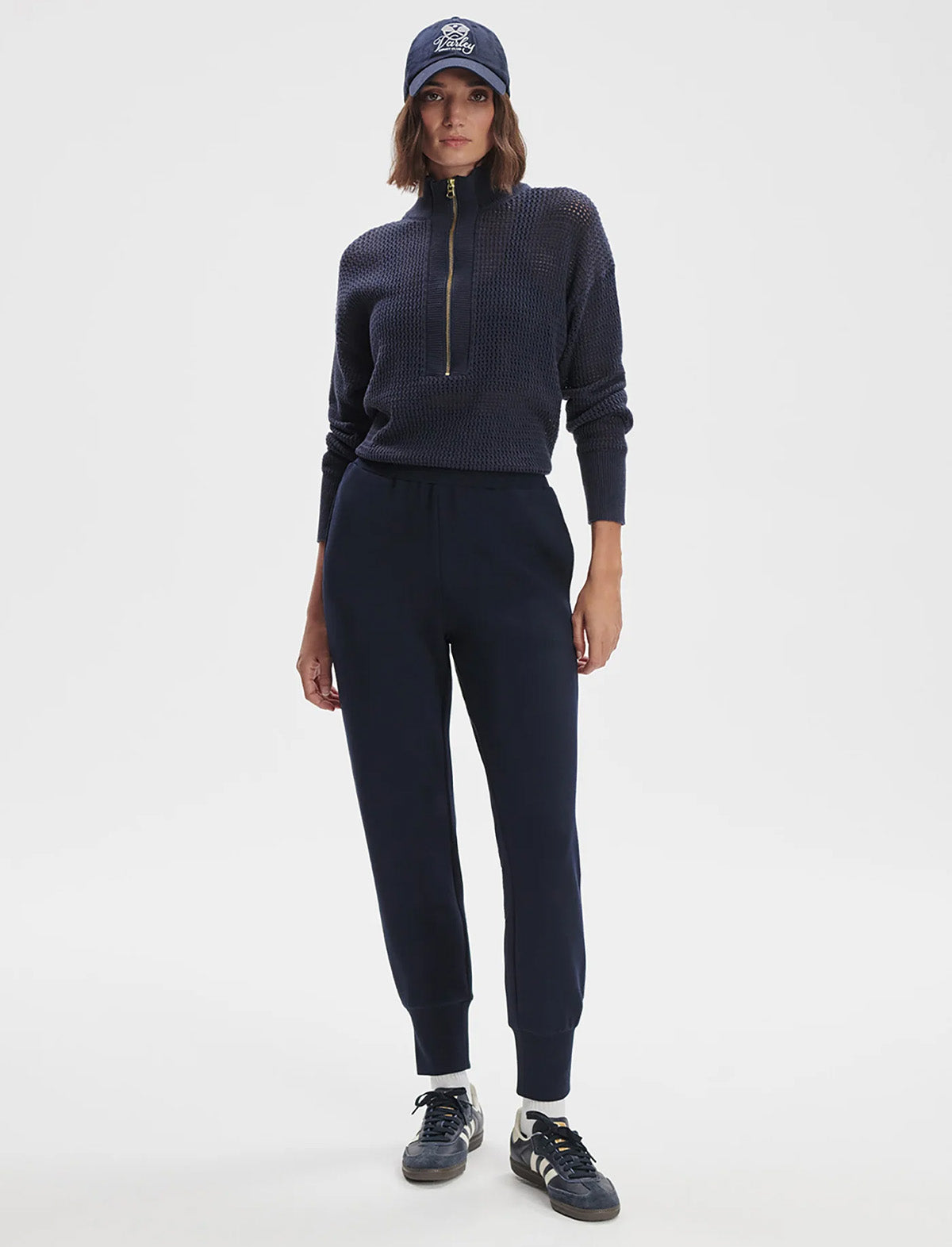 VARLEY The Slim Cuff Pant 27.5" in Navy