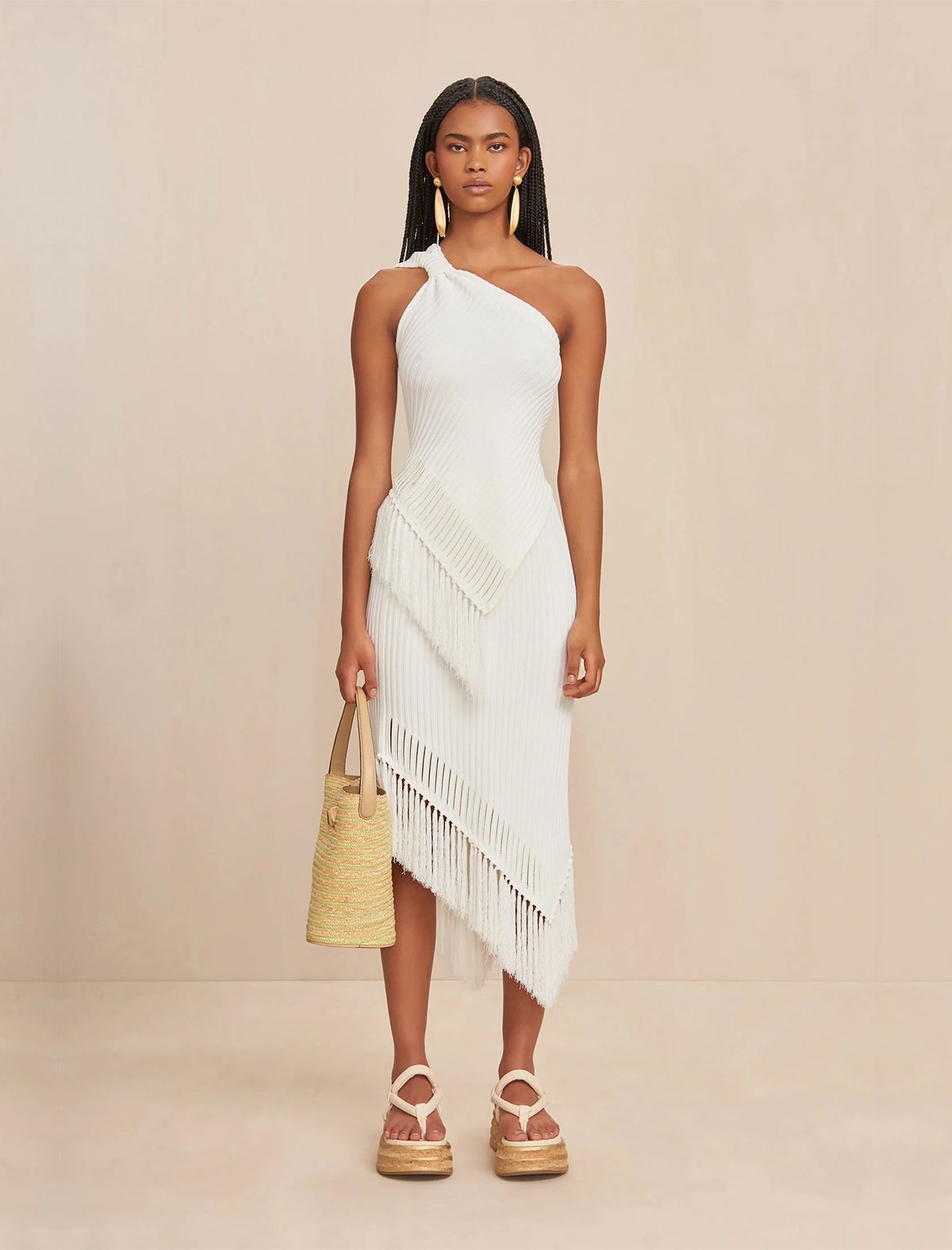 CULT GAIA Trista Knit Top In Off White