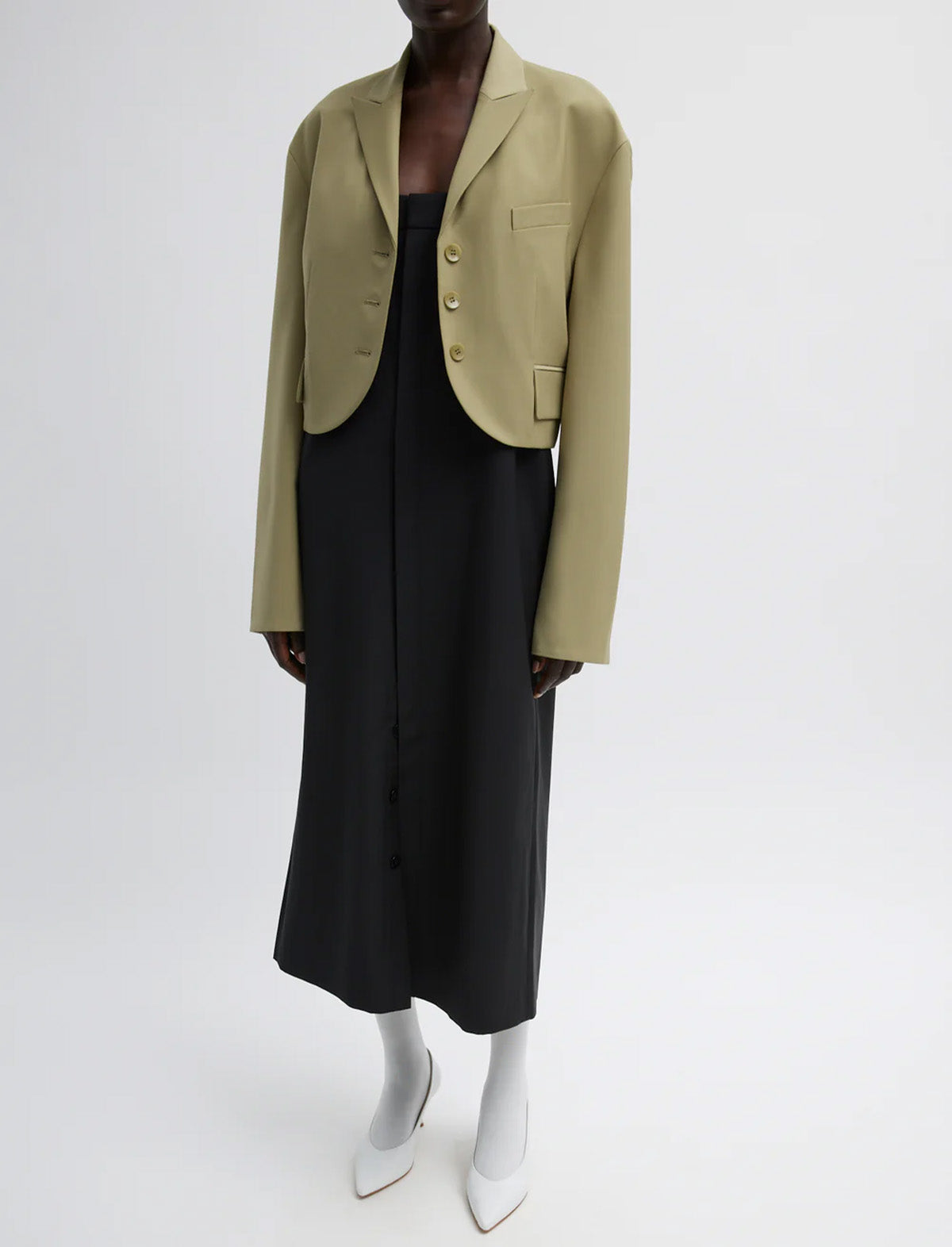 TIBI Tropical Wool Convertible Overall Skirt in Black