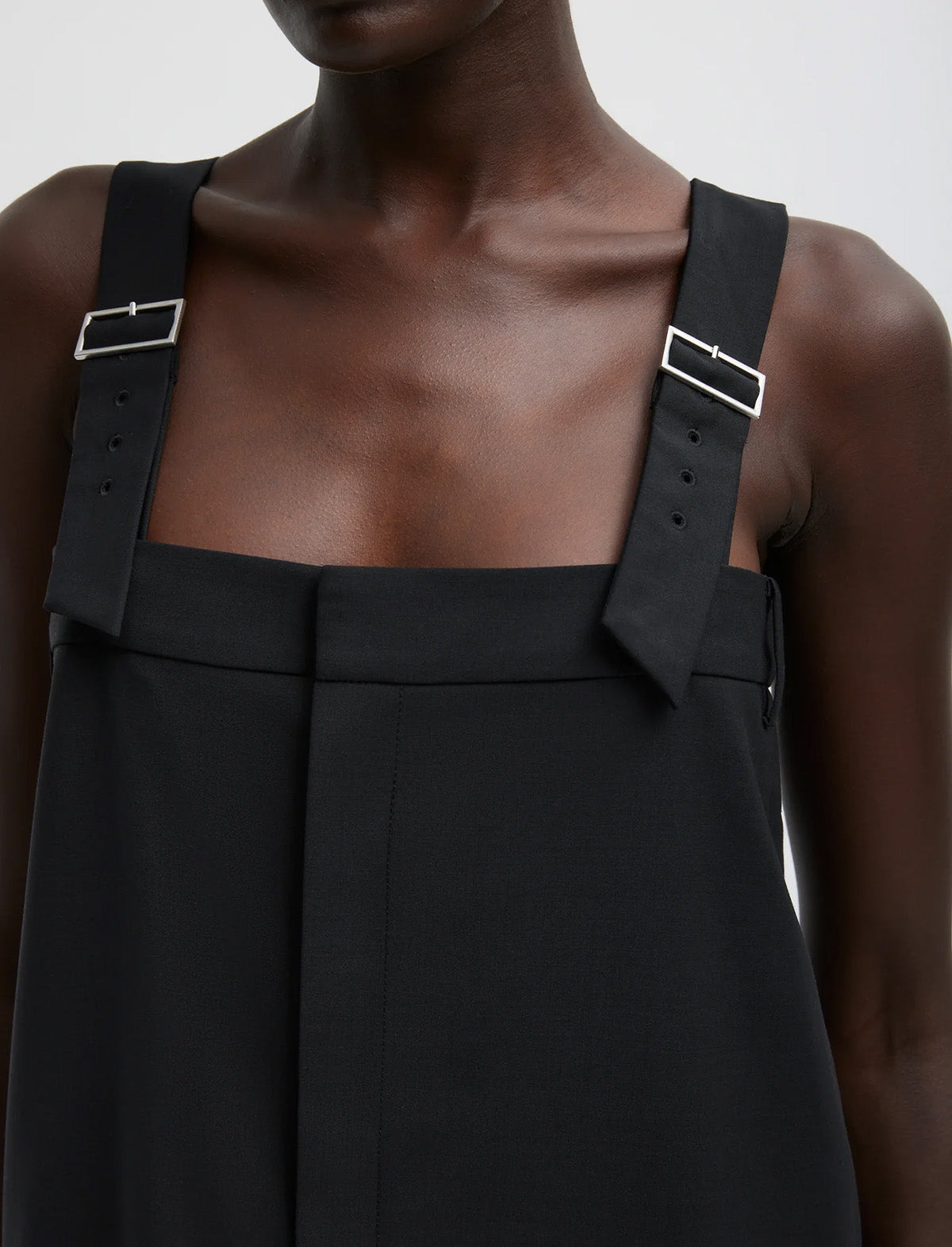TIBI Tropical Wool Convertible Overall Skirt in Black