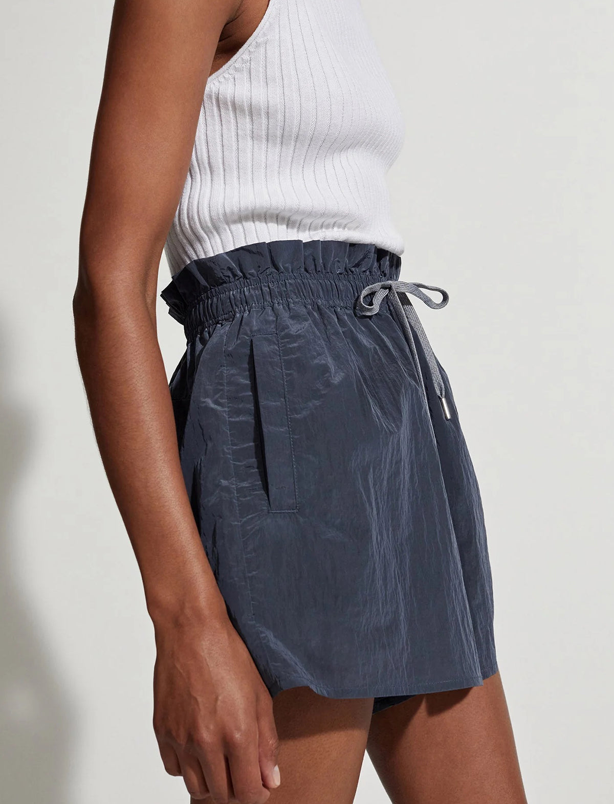 VARLEY Tulair High Rise Short In Slate Blue