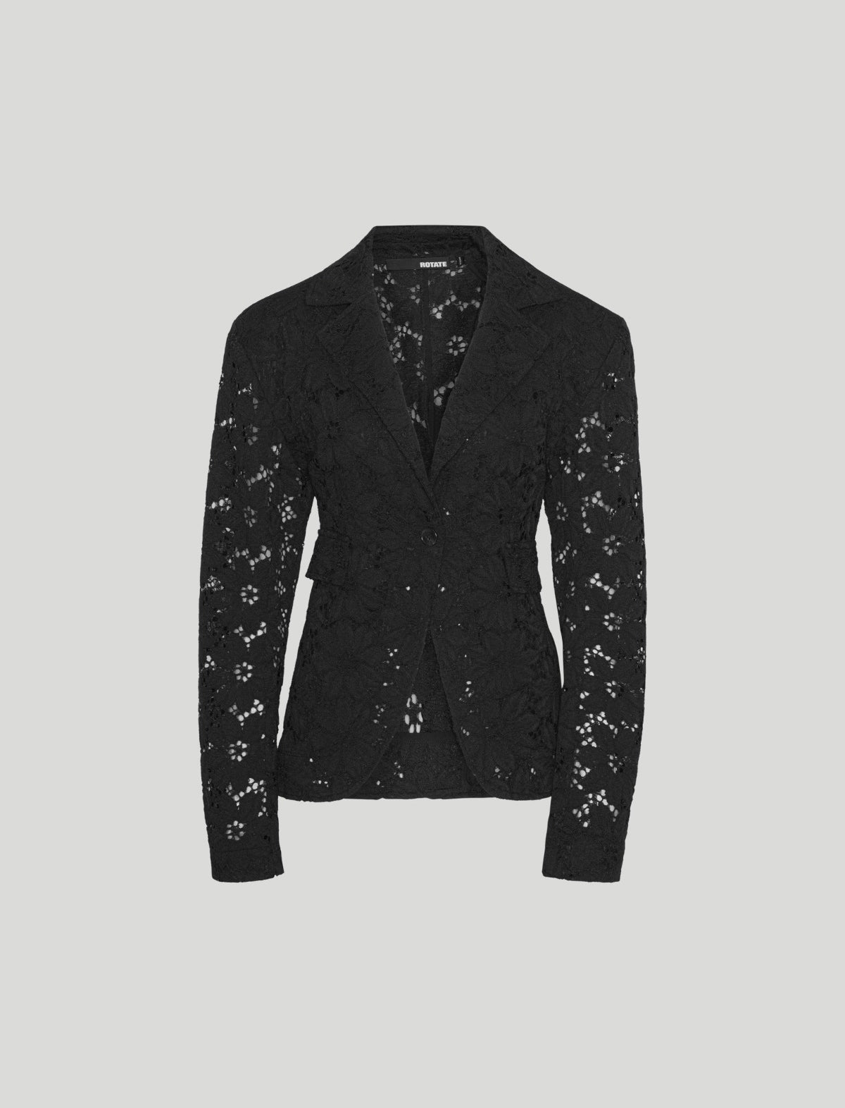 ROTATE BIRGER CHRISTENSEN Lace Figure Fitted Blazer in Black