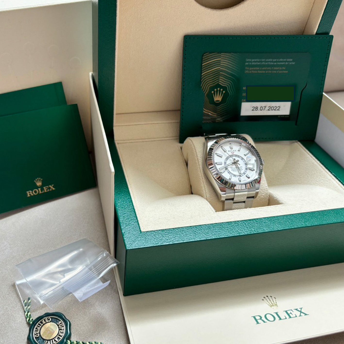 ROLEX SKY DWELLER 42MM STAINLESS STEEL White Dial