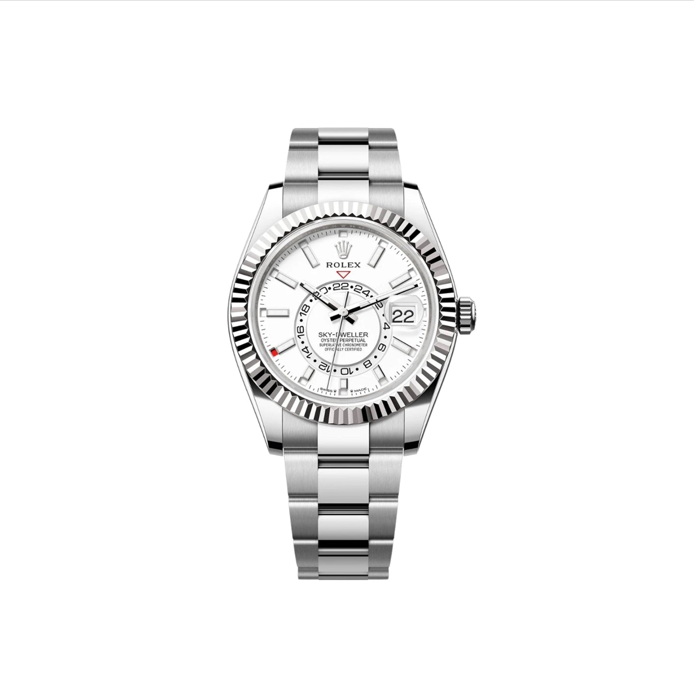 ROLEX SKY DWELLER 42MM STAINLESS STEEL White Dial