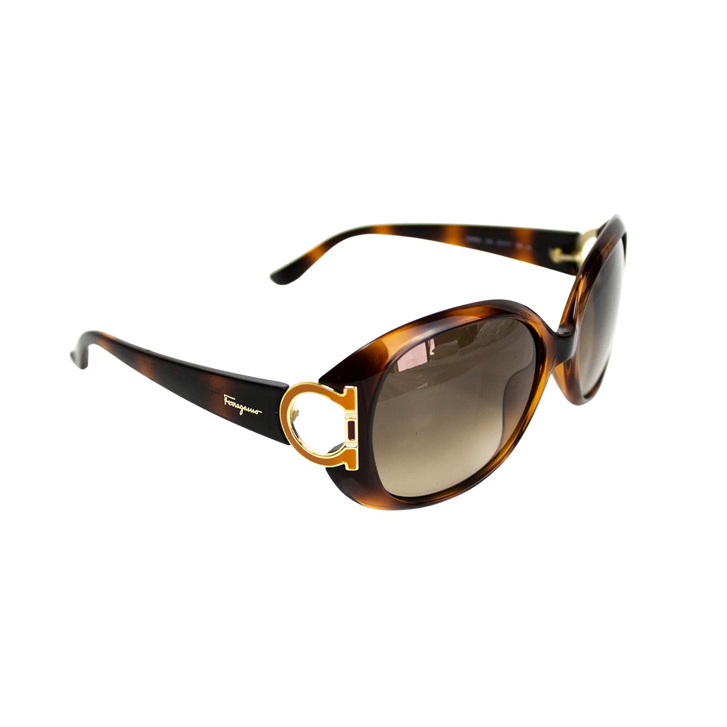 SALVATORE FERRAGAMO BROWN GRADIENT BUTTERFLY SUNGLASSES