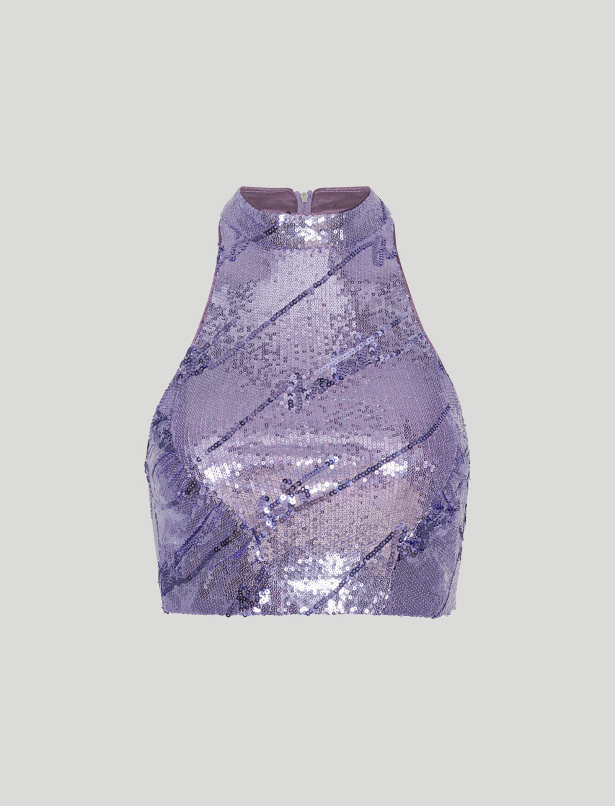 ROTATE BIRGER CHRISTENSEN Sequined High-Neck Top in Violet