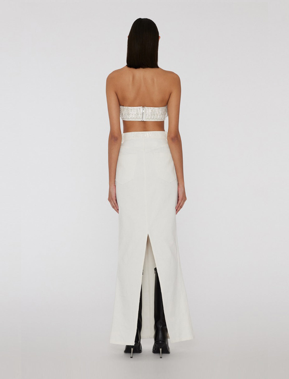 ROTATE BIRGER CHRISTENSEN Twill Maxi Skirt in White