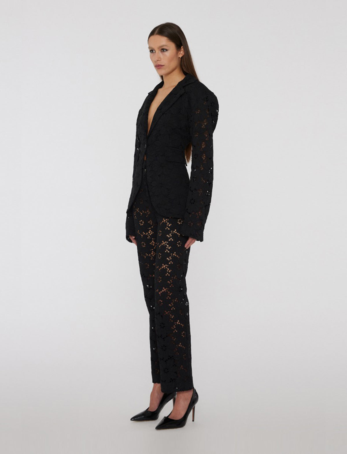 ROTATE BIRGER CHRISTENSEN Heavy Lace Pants in Black