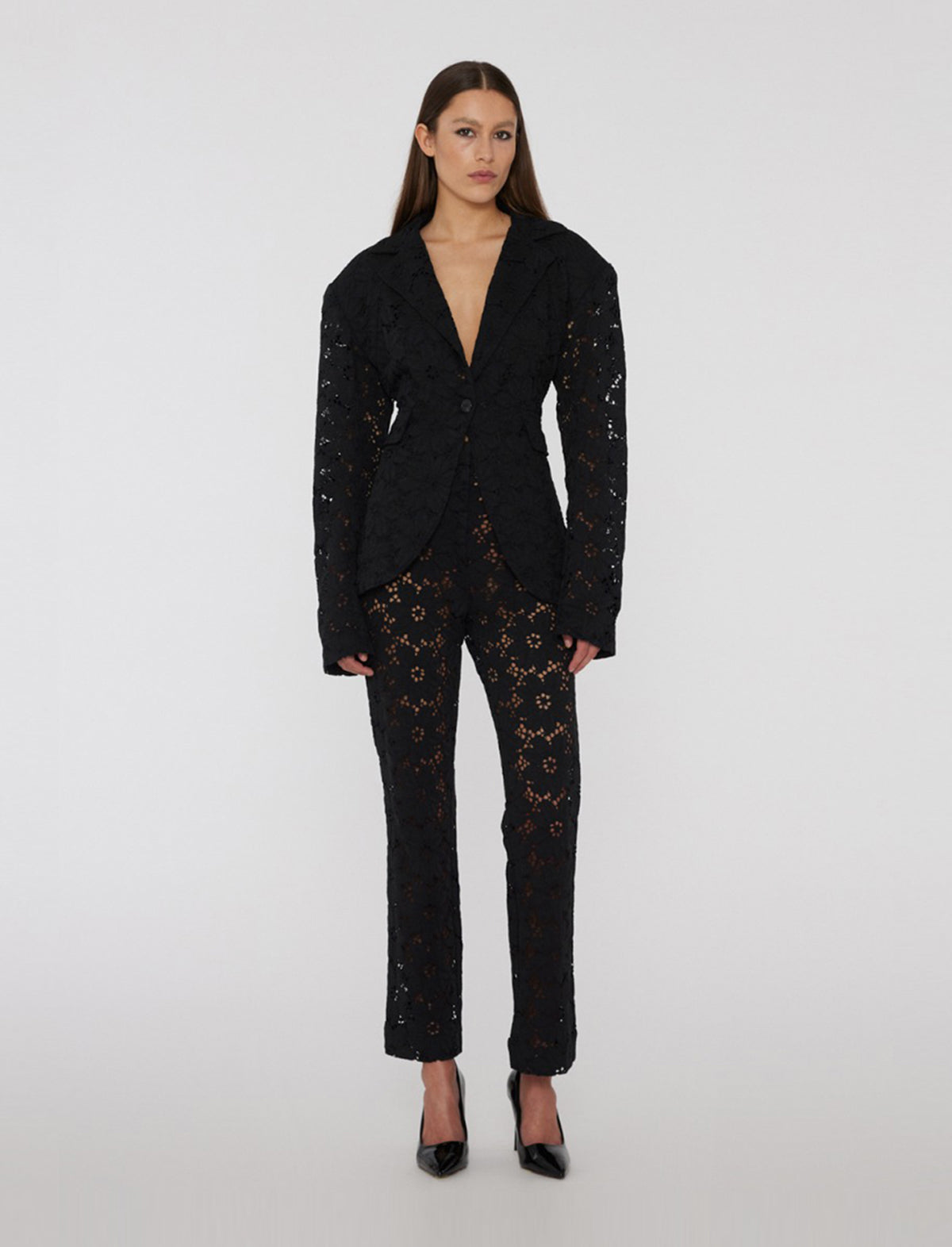 ROTATE BIRGER CHRISTENSEN Heavy Lace Pants in Black