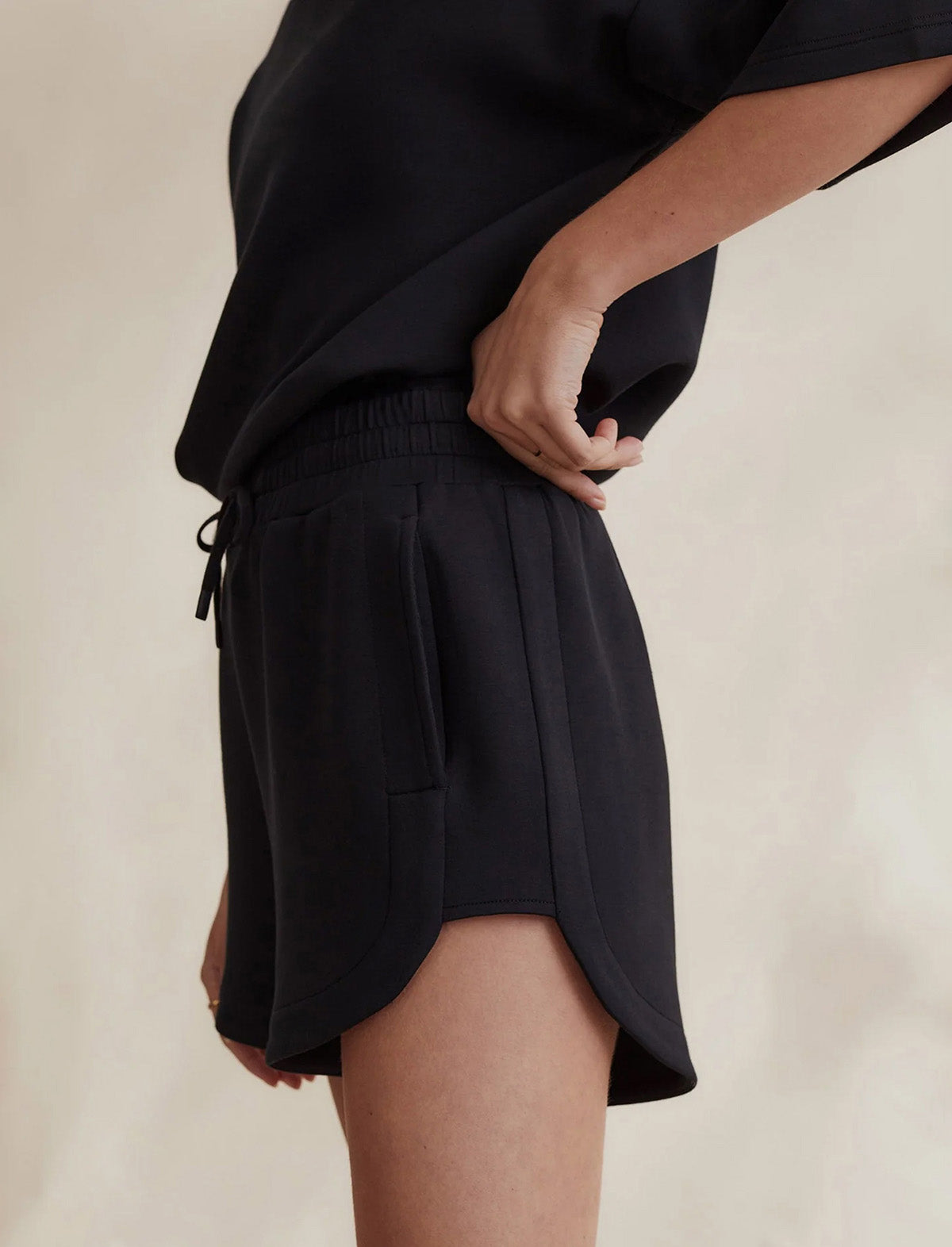 VARLEY DoubleSoft™️ Keely High Rise Short in Black