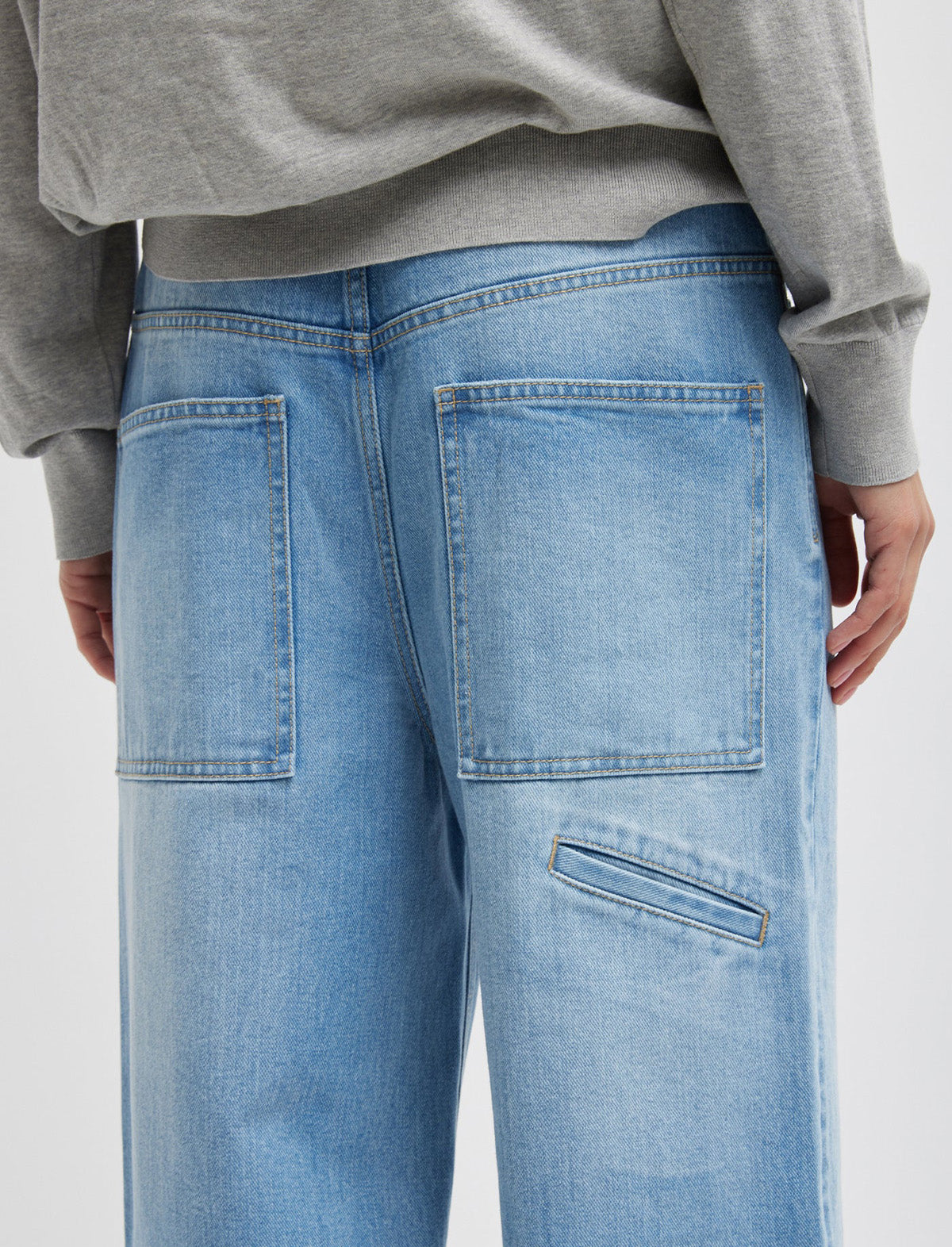 TIBI Vintage Wash Denim Dennis Jean in Vintage Blue