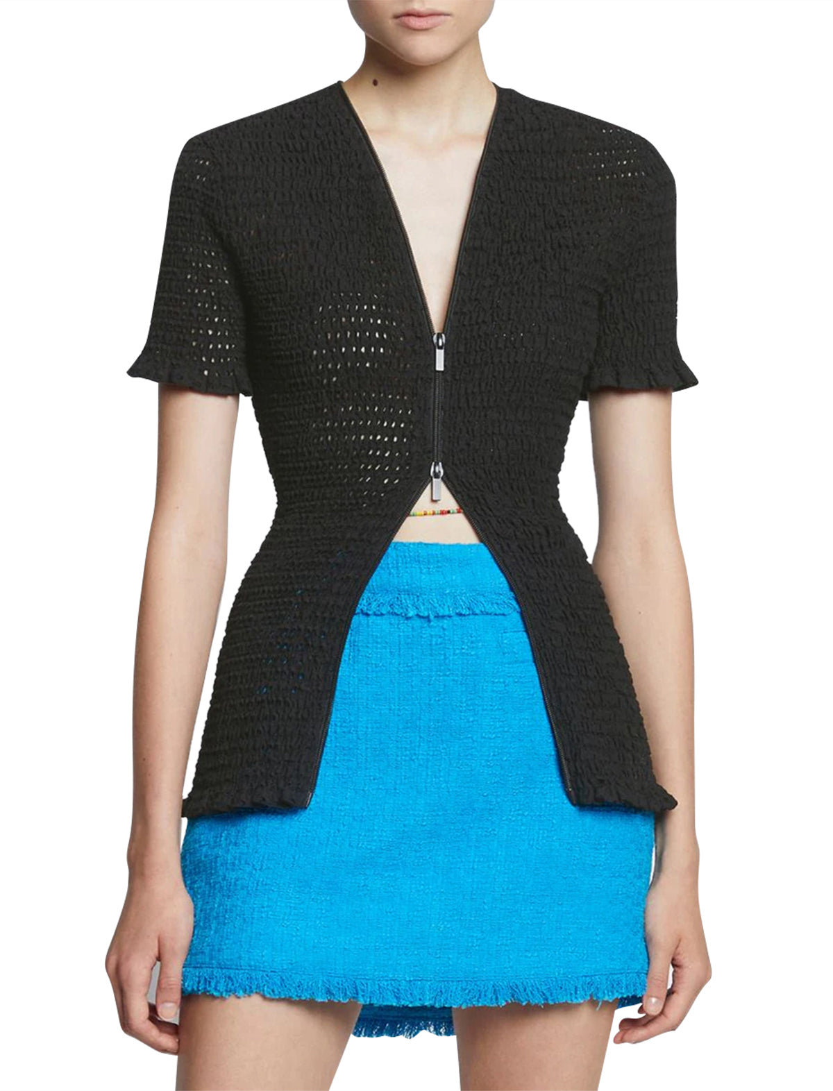 PROENZA SCHOULER WHITE LABEL Broderie Anglaise Top in Black